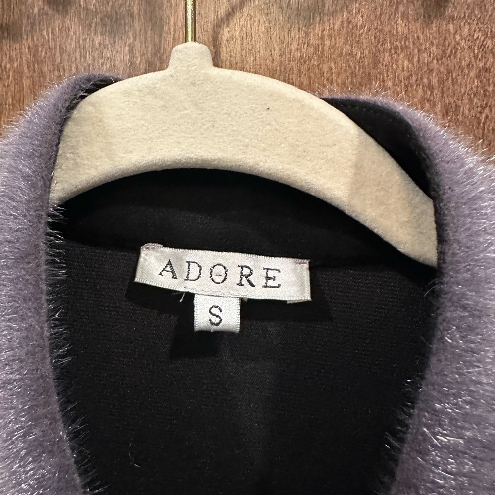 Adore Gray and Black Teddy Jacket with Lace Details - Picture 3 of 4